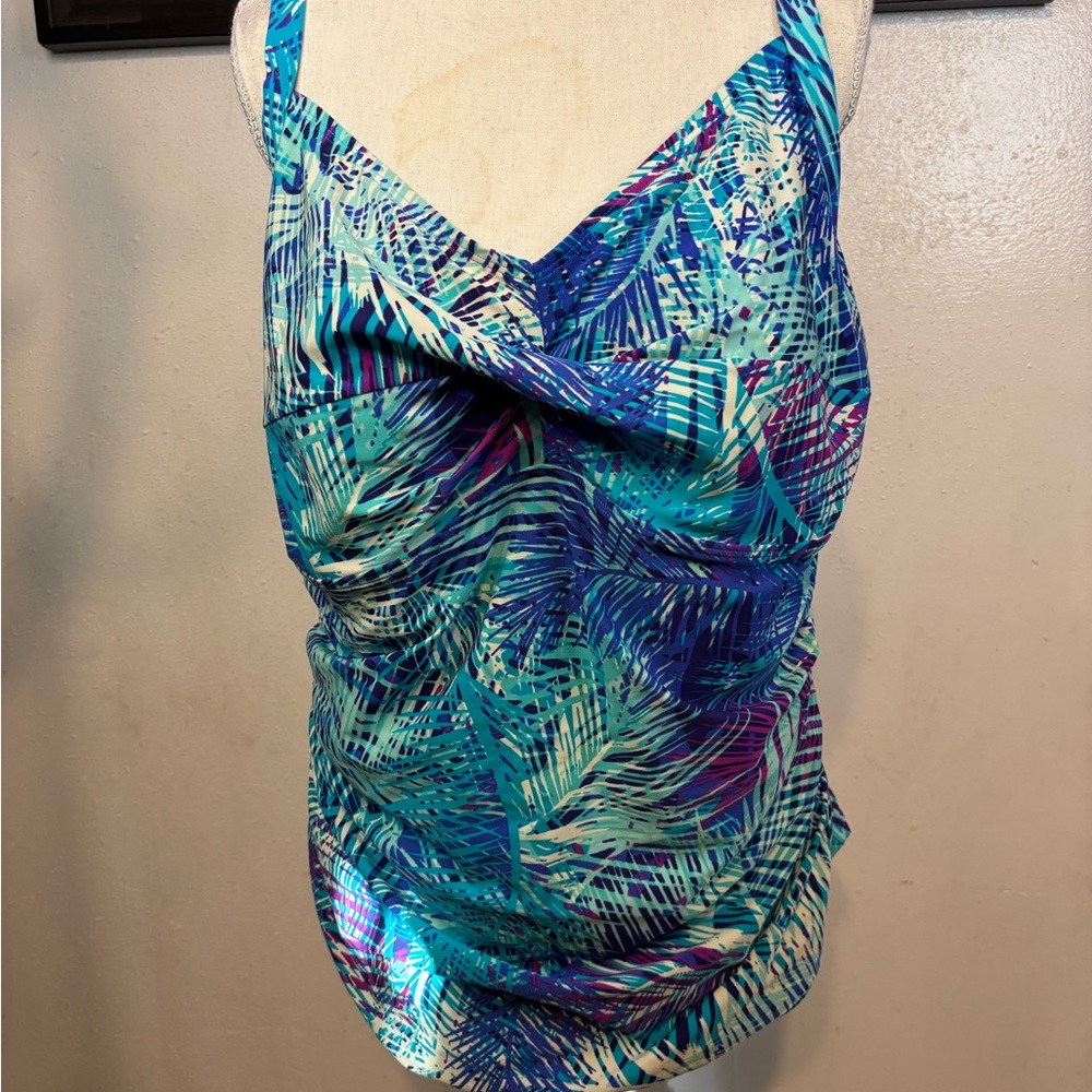 Tropical Print Tankini Top